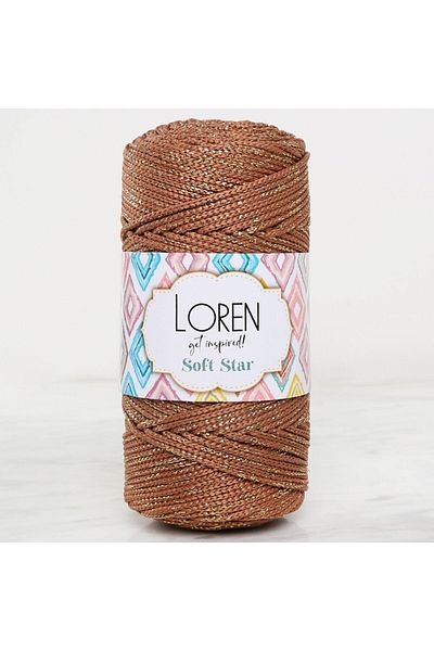 SAVA HOME COLLECTİON Σχοινί Μακραμέ - Κίτρινο Ασημί Καφέ Loren Soft Star