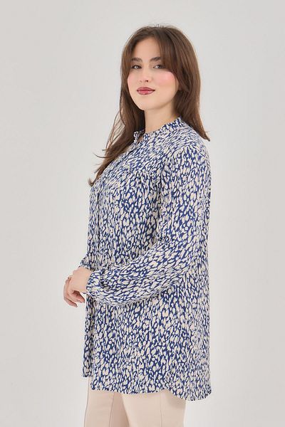 Fresh&Moda Γυναικεία μπλούζα με μοτίβο Lycra Stretchy Twist