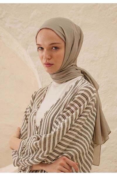 Fresh Rami Viscose Shawl Dark Beige