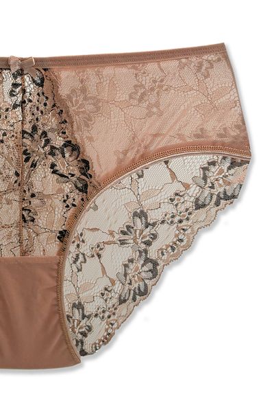 HNX Double Color Lace Tulle High Waist Women's Panties