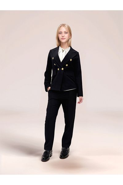 Asortik Kids Girl's Suit 3 Pieces Set Blazer Jacket-Blouse-Pants