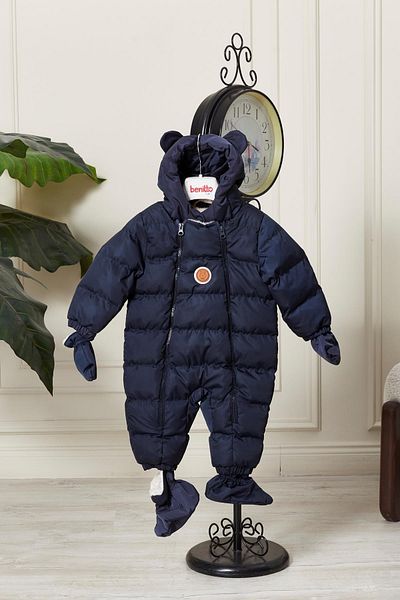 Benittokids Unisex Hooded Zippered Baby Astronaut Jumpsuit