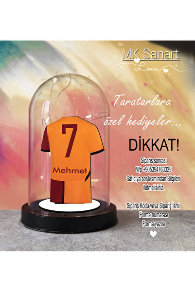 MK Sanart Kişiselleştirilebilir Futbolcu Forması Işıklı Mika Fanus, Numara ve...