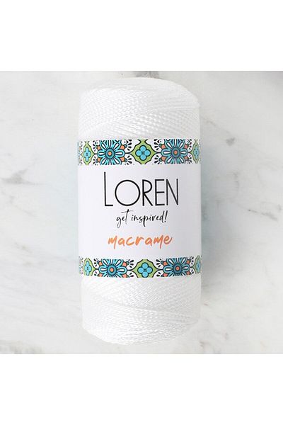 SAVA HOME COLLECTİON Λευκό πλεκτό νήμα Loren Macrame - RM 002 - 34324