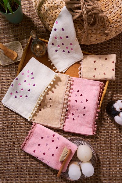 Comfort Home Premium Towel Set with Pompom - Soft, Quality |   30X50 |   Kitchen and Hand Towel