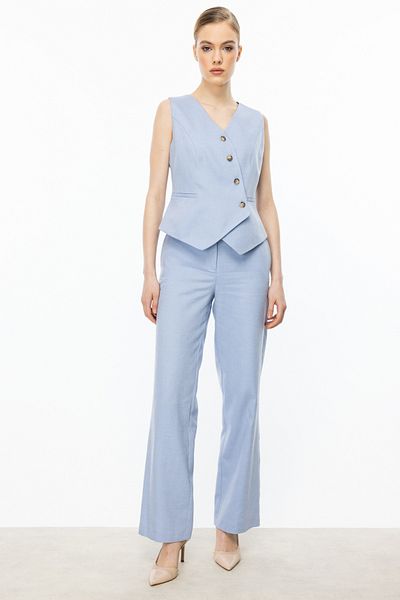 Ekol Pipe Leg Side Pocket Trousers Blue-4080