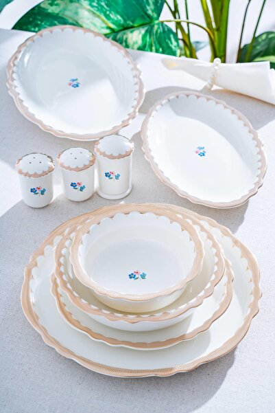 ACAR Delphina 12 Kişilik 58 Parça Porselen Yemek Takımı