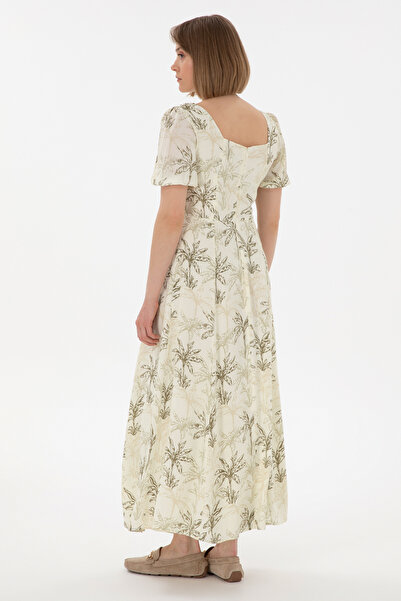 U.S. Polo Assn. Kadın Limon Maxi Boy Dokuma Elbise 50306470-VR035