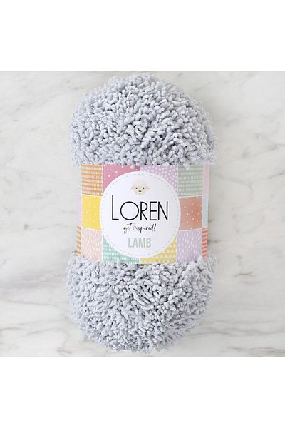 Loren Πλεκτό νήμα από αρνί γκρι - R020 - 34422