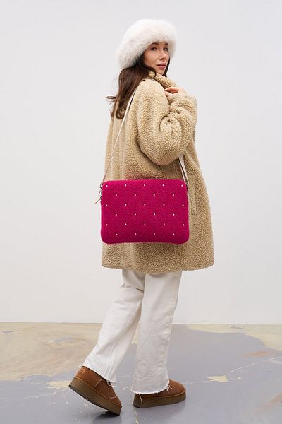 MORCA حقيبة كمبيوتر محمول متوافقة مع Fuchsia Polka Dot مقاس 13 بوصة و14 بوصة
