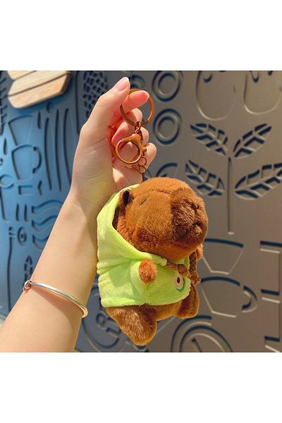 Choice Green-Hoodie B Cute Capybara Plush Toy Hoodie with Wings Simulation Doll Small Size Stuffed Animals