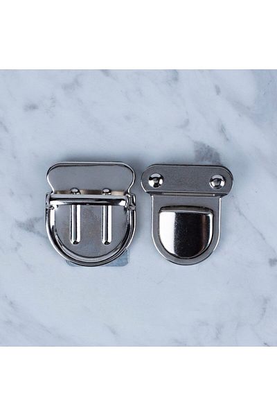 shop Large Silver Loren Metal Bag - Lock