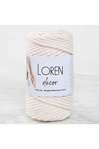SAVA HOME COLLECTİON Въже за макраме Loren Decor с 3 усукани парчета - кремаво L002