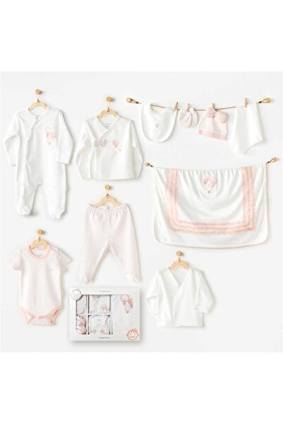 andywawa Kız Bebek Baloons 10'lu Hastane Çıkışı Seti Ekru-Pembe AC25551