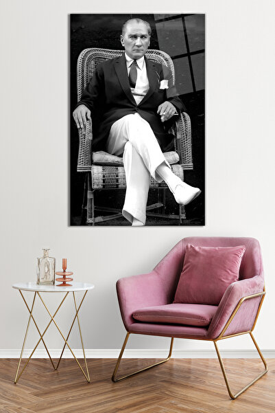 Vitrovelo Mustafa Kemal Atatürk Portresi Cam Tablo, Darbelere Dayanıklı Kırılmaz Cam, Hediyelik
