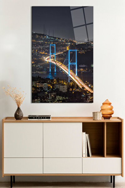Vitrovelo İstanbul Boğaz Köprüsü Cam Tablo, Darbelere Dayanıklı Kırılmaz Cam,...