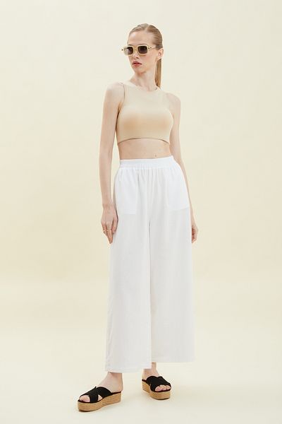 VERDA Elastic Waist Cotton Trousers