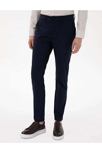 Pierre Cardin PİERRE CARDİN DOKUMA Lacivert Slim Fit Kanvas Pantolon