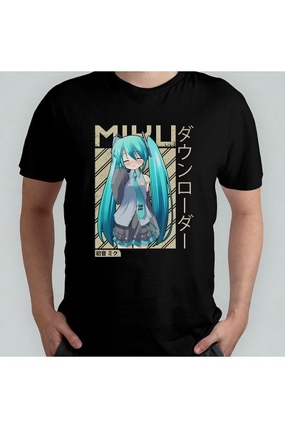Pixxa Μπλουζάκι από 100% βαμβάκι Hatsune Miku Crew Neck Model 1