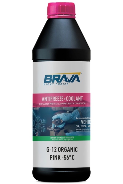 Brava ORGANİK 1 LT G-12 ANTİFRİZ PEMBE -56°C