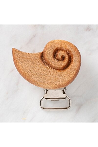 Twin Store Hobby Baby Organic Wooden Pacifier with Snail Figure