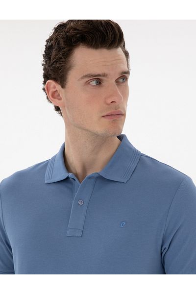 Pierre Cardin Μπλε Slim Fit Μπλουζάκι με γιακά πόλο Basic 50302561-vr036