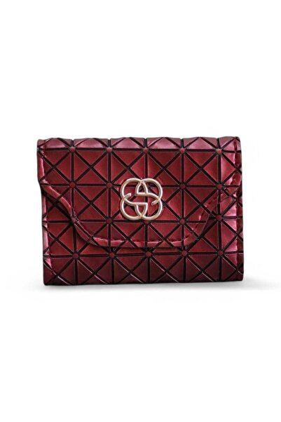 Lexa Імпортний шкіряний акордеон бордовий жіночий гаманець