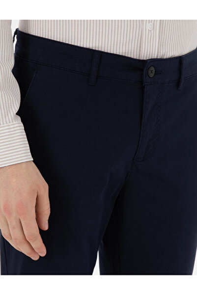 Pierre Cardin PİERRE CARDİN DOKUMA Lacivert Slim Fit Kanvas Pantolon