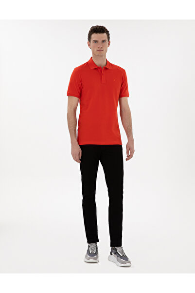 Pierre Cardin Kırmızı Slim Fit Kıvrılmaz Polo Yaka Basic Tişört 50302561-VR030