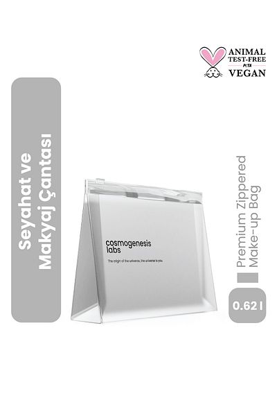 Cosmogenesis Labs Premium Transparent Ziplock Plastic Travel Cosmetic And Makeup Bag 13x19cm