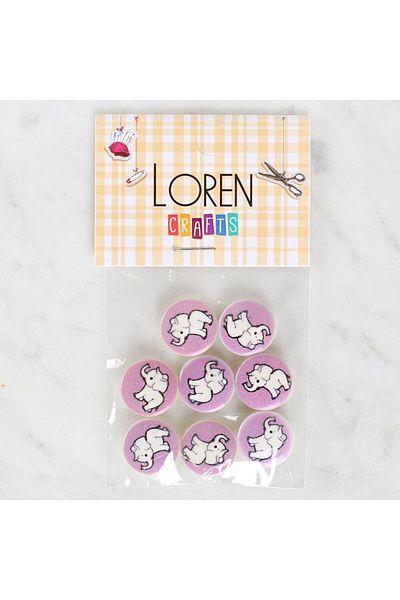 SAVA HOME COLLECTİON Loren Crafts 8 τεμαχίων κουμπιά ελέφαντα - 1040