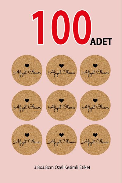 etikettcim Kraft Appearance Sticker "Bon Appetit" Bird