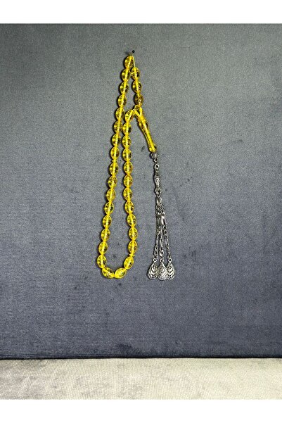 Anemore Collection TASBIH din sticlă de avion, culoare galbenă, tăiat alb, T-94