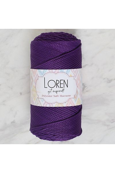 SAVA HOME COLLECTİON Прежда за ръчно плетене Loren Polyester Soft Macrame в тъмно лилаво - LM037 - 34442