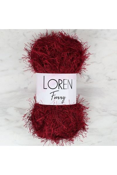 SAVA HOME COLLECTİON Loren Furry Claret Red Πλεκτό Κλωστή - RF026 - 34054