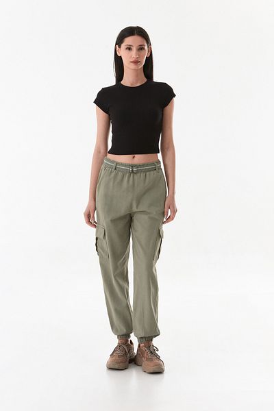Fulla Moda Παντελόνι Jogger Pocket Cargo με ζώνη