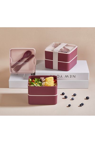 Miraçer Pink & Plum Nail Plate Lunch Box & Food & Food Container - Cooking & Storage