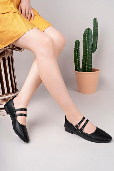 Aymood Pantofi de damă cu bandă neagră, ușoare, comode, elegante, pentru birou, pantofi de zi cu zi