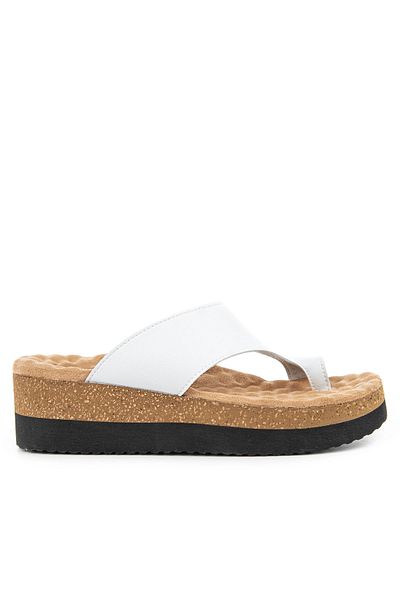 stoneclass Flip Flops de damă din piele specială cu design natural ortopedie papuci de vară cu talpă înaltă din plută