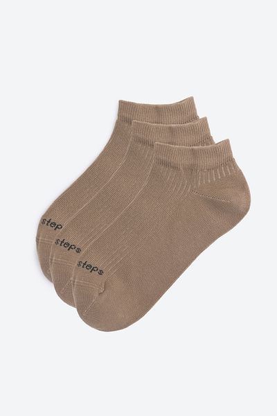 Hype of Steps Misto - 3 Pack Beige No Show Socks
