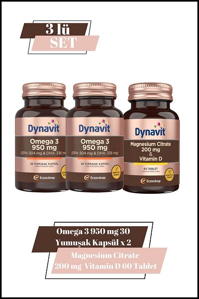 Dynavit Omega 3 950 Mg & Magnesium Citrate 200 Mg & Vitamin D