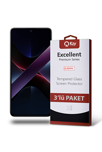 KZY İletişim Poco X7 Pro ile Uyumlu Temperli Ekran Koruyucu Kırılmaz Cam Ekon...