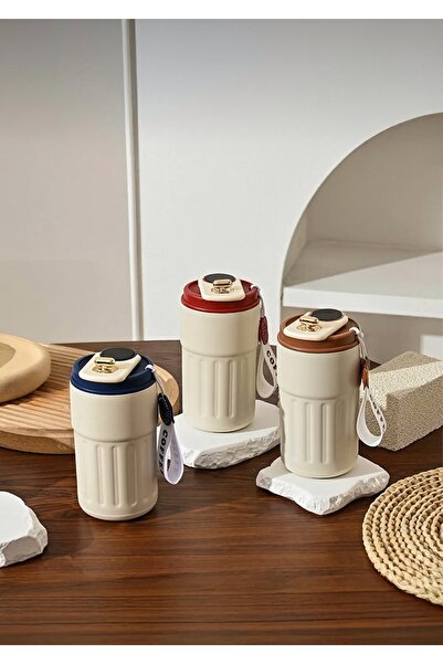 CEZVE HOME Dijital Sıcaklık Göstergeli Paslanmaz Çelik Isı Yalıtımlı Termos K...