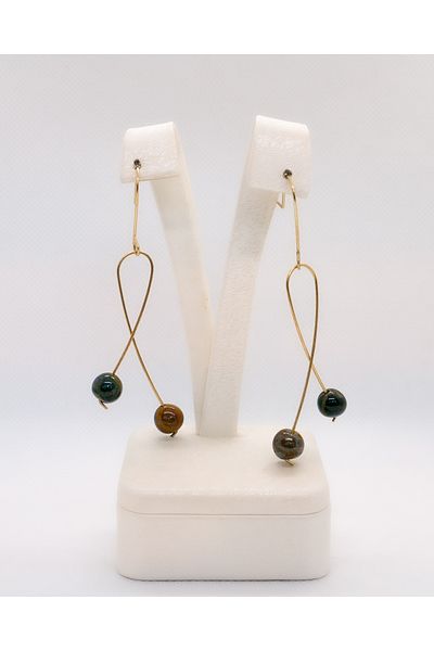 Luna Tiger Eye Natural Stone Earrings