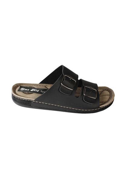 Yaz Kış Ayakkabı Yazkiş Men's Black Double Buckle 46-47 Size Large Size Slippers