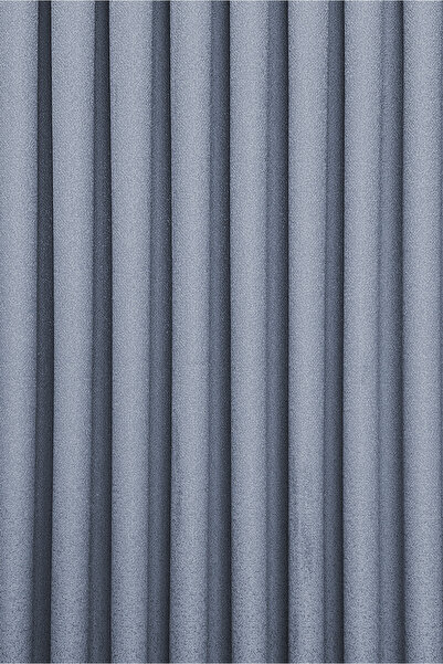 MARİTSA Fon Perde - Jakar Serisi Flora Desen Açık Mavi Sık Pile(1x3) Tek Kanat Curtain