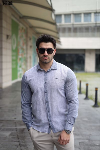 Kokosh moda Ανδρικό μακρυμάνικο βαμβακερό λινό πουκάμισο