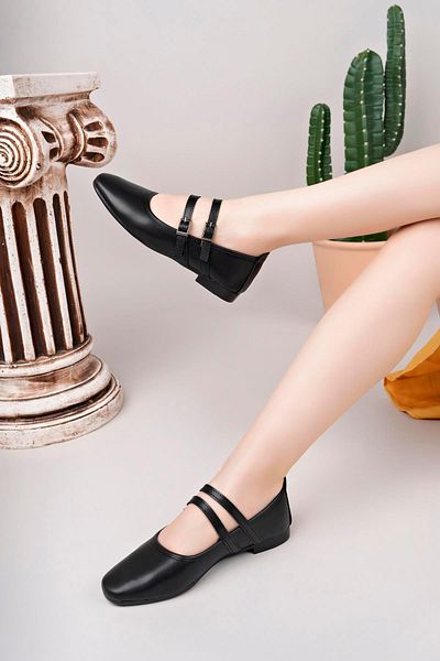 Aymood Pantofi de damă cu bandă neagră, ușoare, comode, elegante, pentru birou, pantofi de zi cu zi