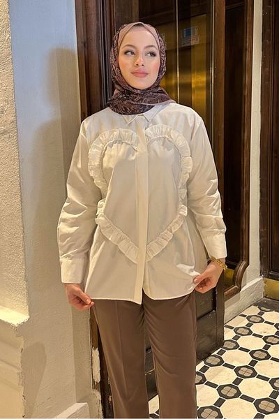 Ovn. Ecru Heart Poplin Shirt