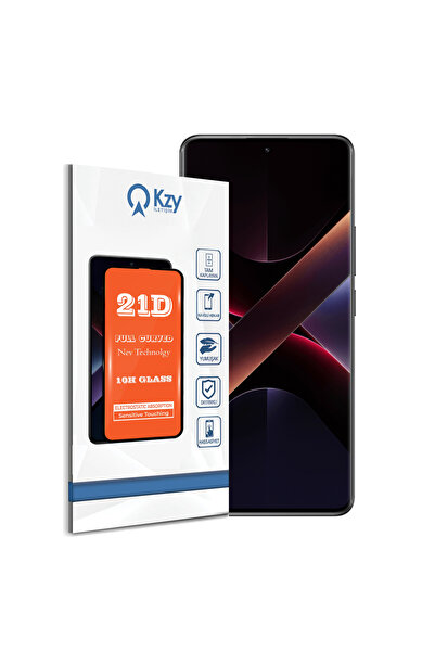 KZY İletişim Xiaomi Poco X7 Pro ile Uyumlu Tam Kaplayan 21D Temperli Ekran Ko...